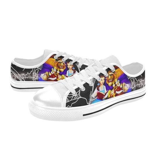 Beauty and The Beast Low Top Sneakers, Beauty and The Beast Shoes