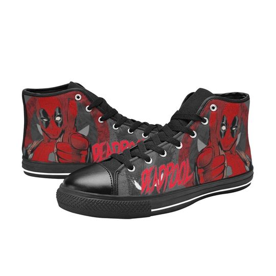 Deadpool High Top Sneakers, Deadpool Men Shoes