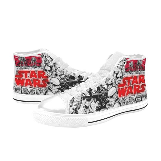 Star Wars Storm Trooper Canvas High Top Sneakers, Star Wars For Gift