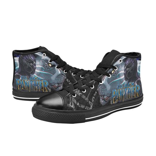 Black Panther Canvas High Top Sneakers, Black Panther for Gift
