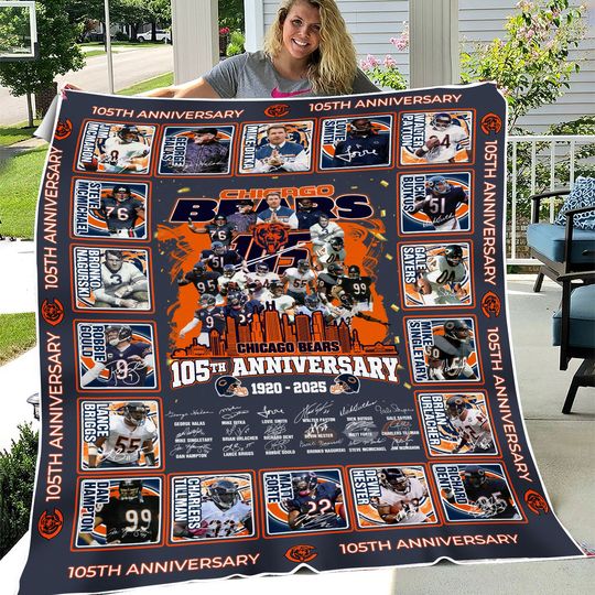 105th Chicago Bears Anniversary 1920 2025 Fleece Blanket