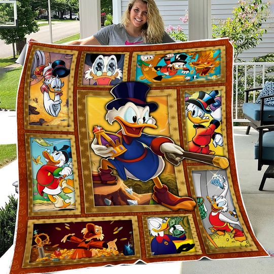 Disney Uncle Scrooge Fleece Blanket, Donald Duck Fleece Blanket Soft Cozy