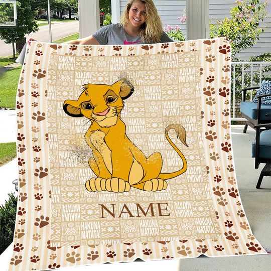 Personalized Name Baby Blanket , Disney Lion King Blanket