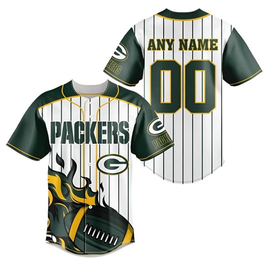 Personalized Green Bay Packers Baseball Jersey, Green Bay Football Jersey