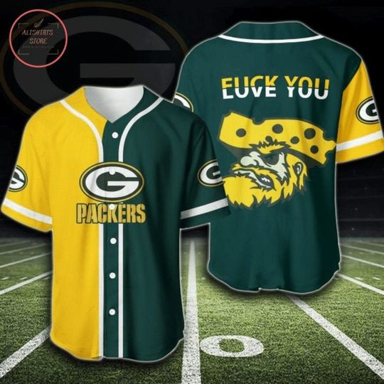 Green Bay Packers Baseball Jersey, F*ck You Love You Baseball Jersey