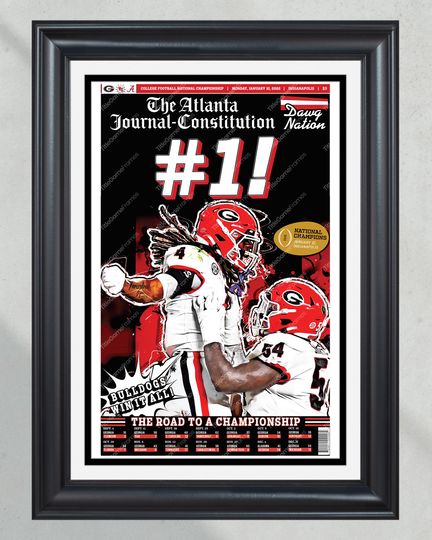 2022 GA bulldogs #1 College Football National Champions  (NO Framed) Poster