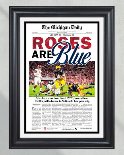 2023 Michigan Wolverines Rose Bowl: 'Roses are Blue' OT Victory Over (NO FRAMED) Poster