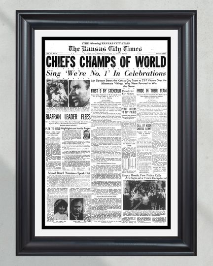 1970 Kansas City Chiefs Super Bowl Champions (NO FRAMED) Poster