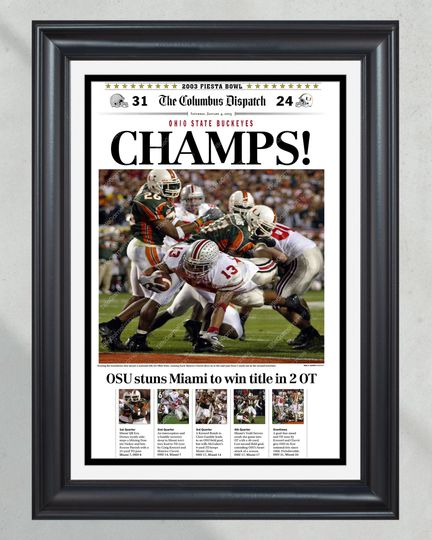 2002 Ohio State Buckeyes NCAA College Football National Champions (NO FRAMED) Poster
