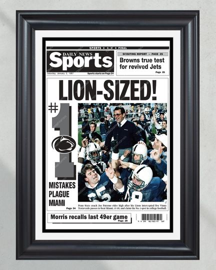 1986 Penn State Nittany Lions NCAA College Football National Champions (NO FRAMED) Poster