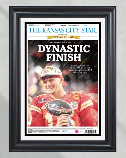 2024 Special Edition: Kansas City Chiefs DYNASTIC FINISH! Super Bowl LVIII Champions (NO FRAMED) Poster