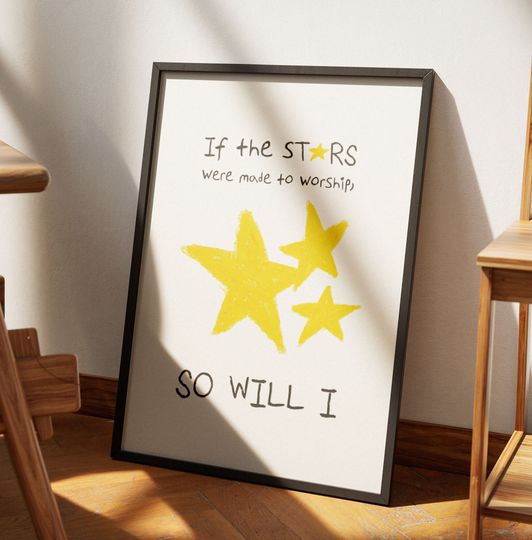 Aesthetic Christian Wall Art Psalm 148 Modern Christian Art Stars Worship Hymn Wall Art Celestial Poster Biblical Prints Scripture Wall Art