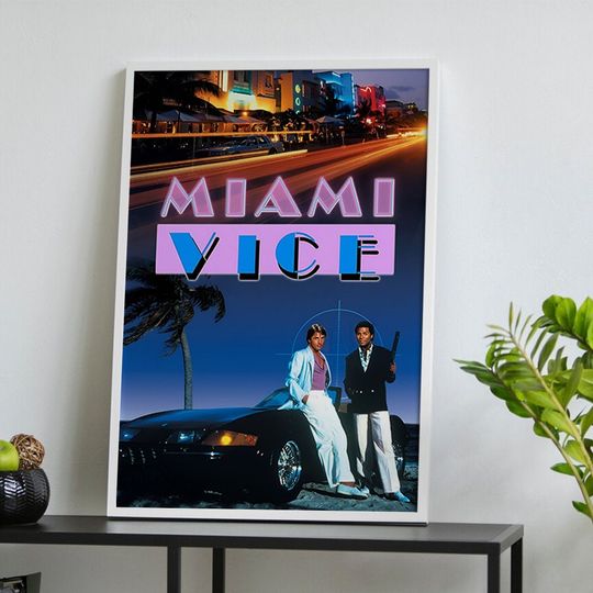 Miami Vice Movie Poster, Classic Vintage Film Poster, Room Decor, Art Poster for Gift