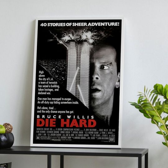 Die Hard (1988) Movie Poster, Classic Vintage Film Poster, Room Decor, Art Poster for Gift