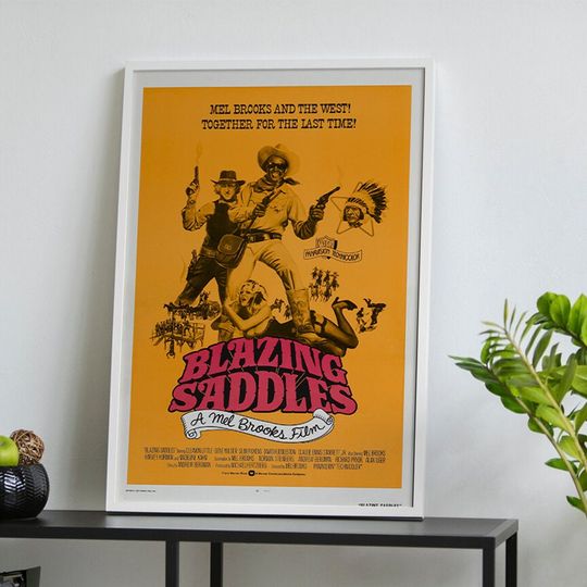 Blazing Saddles Movie Poster, Classic Vintage Film Poster, Room Decor, Art Poster for Gift