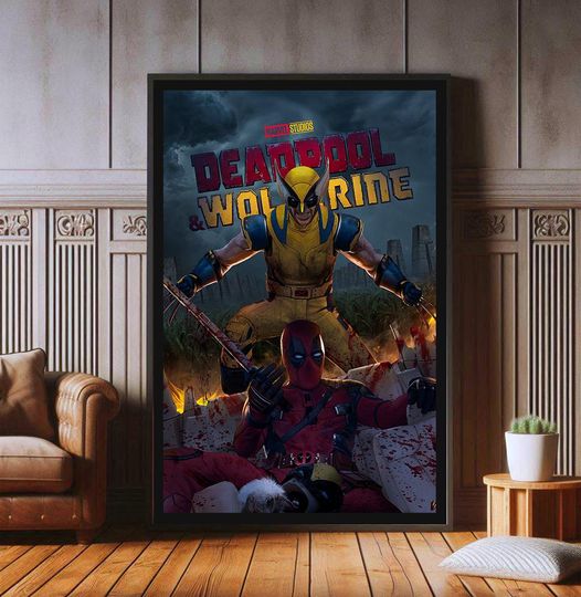 Deadpool & Wolverine Poster, High Quality Canvas Print, Popular Poster Prints for Wall Aesthetic Decor