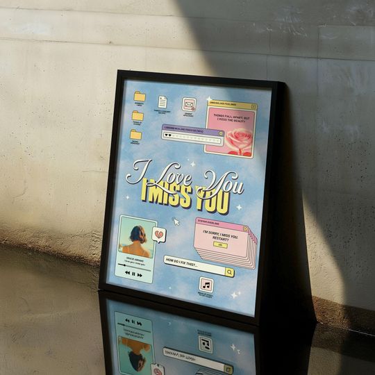 Gracie Abrams 'The Secret of Us' Album Print, Lyric Poster 'I Love You, I Miss You', Retro Y2K Print
