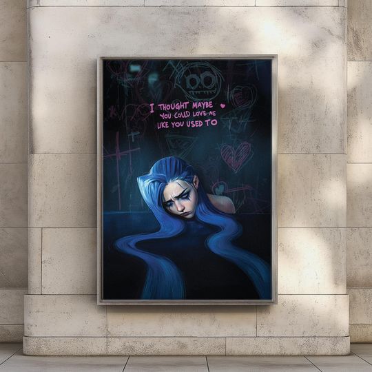 Jinx Arcane Inspired Poster, League of Legends Conceptual Art Print, Steampunk Artwork, Jinx and Vi Wall Decor