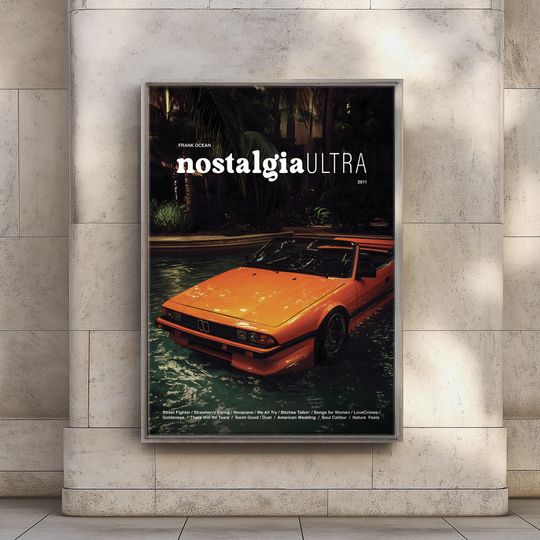 Frank Ocean Inspired Print, Nostalgia, ULTRA Album Poster  Vintage Car Retro Art Print for Living Room or Bedroom