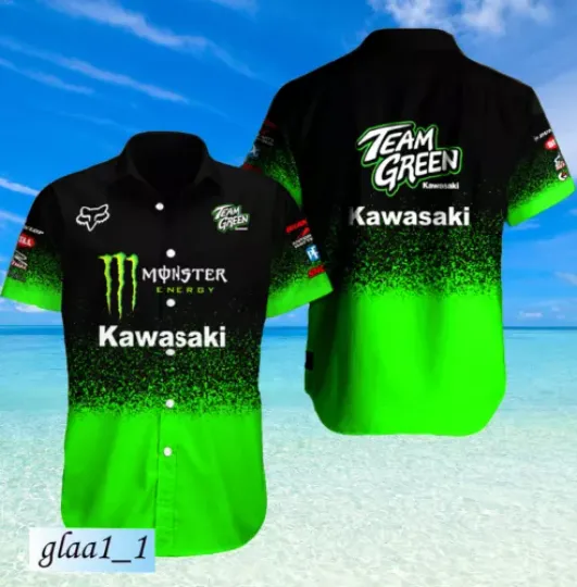 Kawasaki Racing Team MotoGP Hawaiian Shirt Aloha Beach Summer Shirt