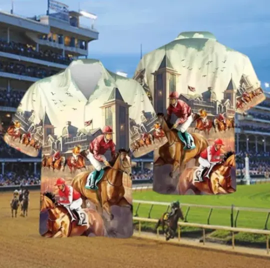 Kentucky Derby Horse Racing Hawaiian Shirt, Horse Racing Shirt