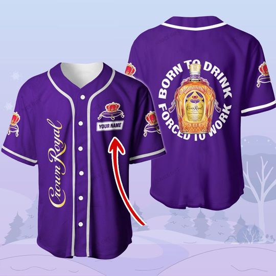 Personalized Crown Royal Baseball Jersey, Alcohol Label Jersey Women, Crown Royal Lover Jersey Men, Whisky Athletic Jersey, Unique Gift