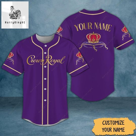 Custom Crown Royal Baseball Jersey, Crown Royal Baseball Shirt, Crown Royal Shirt, Alcohol Athletic Jersey,Crown Royal Baseball Uniform