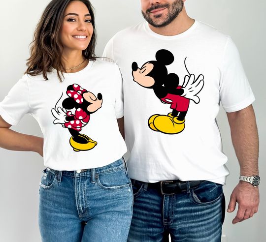 Retro Couple Shirts, Disney Shirt, Mickey Mouse Shirt, Valentines Day Shirt, Kiss Shirt, Minnie Mouse Shirt, Disneyworld Shirt, Love Shirt