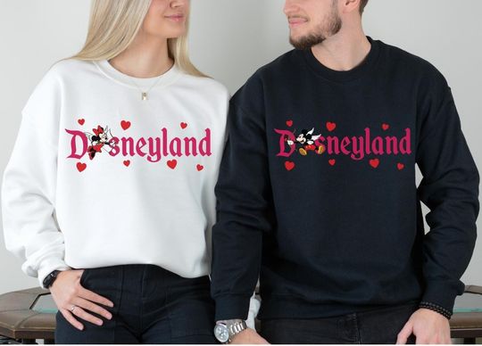 Couple Matching Disney Sweaters, Sweethearts Nite Sweater, Disney Valentines Couple Sweatshirt, Disneyland Valentines, Disney Honeymoon