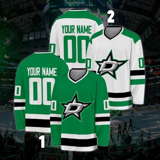 Personalized Dallas Stars Hockey Jersey, Jersey For Men With Your Team Name, Fan Hockey Jersey