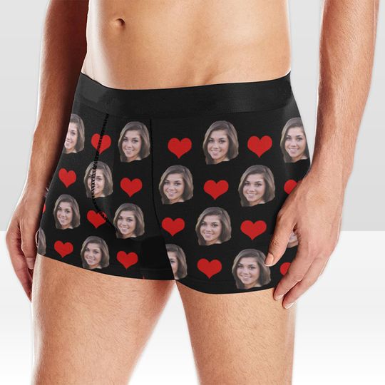 Personalized boxer briefs custom face underwear, Men's underwear Photo Boxer Briefs, Valentine's day gift for him/husband, Wedding gift