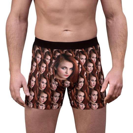 Personalized boxers briefs with picture, custom underwear with face, gift for him gift for husband, boyfriend, Wedding gift, Valentine's day