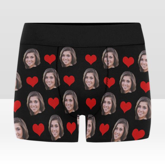 Personalized boxers briefs with picture, custom underwear, briefs with photo, gift for husband, boyfriend Wedding gift, Valentine's day gift