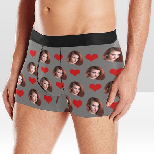 Personalized boxer briefs custom face underwear, Photo Boxer Briefs, Valentine's day gift for him, Wedding gift