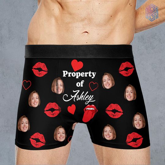 Personalized Valentine Day Gift for Boyfriend, Custom Face Boxers, Custom Boxers with Picture, Print Face Underwear for Husband from Wife