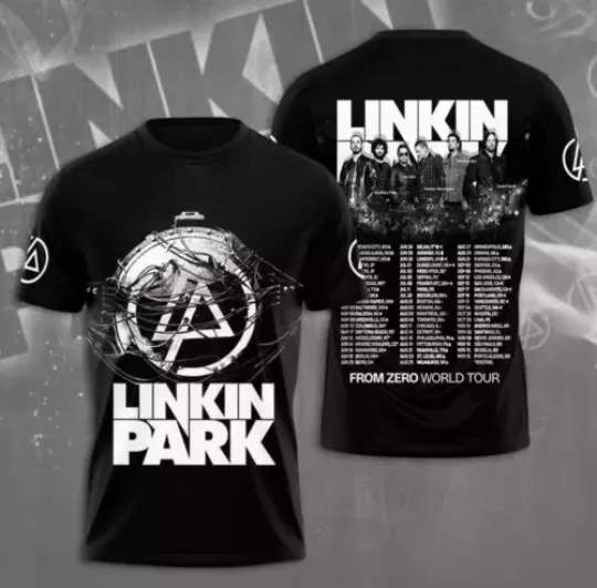 Linkin Park 2025 Tour Date 3D T-Shirt, Unisex All Size, Gift For Men And Women
