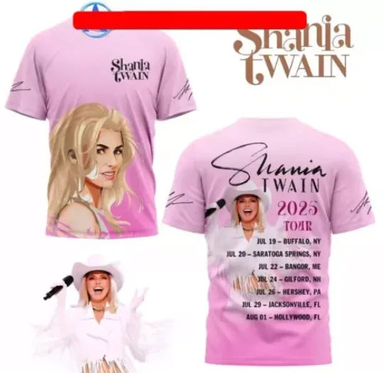 Shania Twain 2025 Tour For Fan 3D T-Shirt