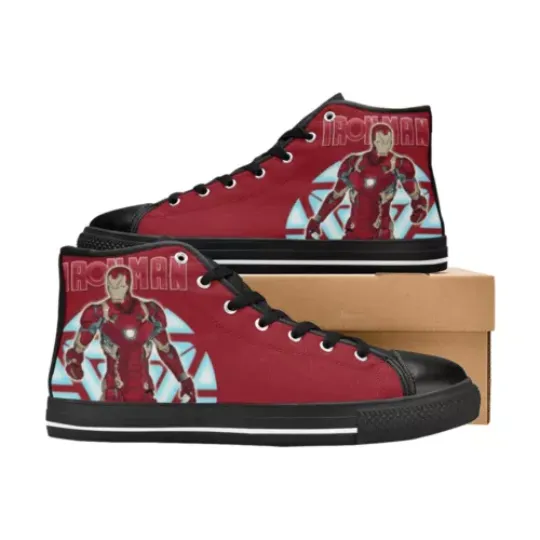 Iron Man Sneakers High Top Canvas Casual, Iron Man Shoes