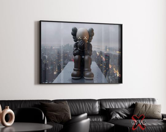 Printable Depressed Hypebeast  Poster, City Kaws Wall Art, Hypebeast Figure, Lonely  Print, Hypebeast  Gift Poster, Single Hypebeast  Art