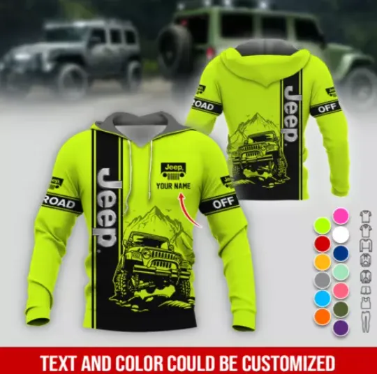 Personalized Name Love Jeep All Over Printed Hoodie