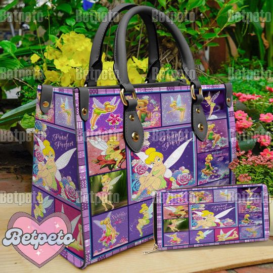 Tinker Bell Christmas Personalized Leather Handbag,  Crossbody Bag, Top Handle Bag, Christmas Gift, No Wallet
