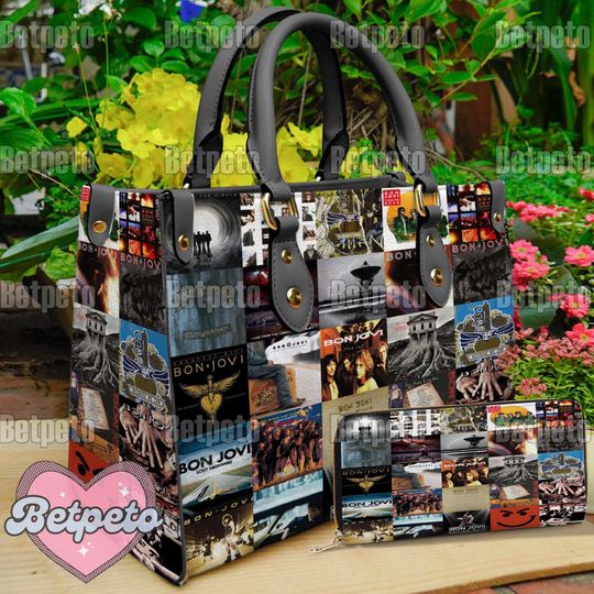 Bon Jovi Christmas Leather Handbag, Crossbody Bag, Top Handle Bag, Christmas Gift, No Wallet