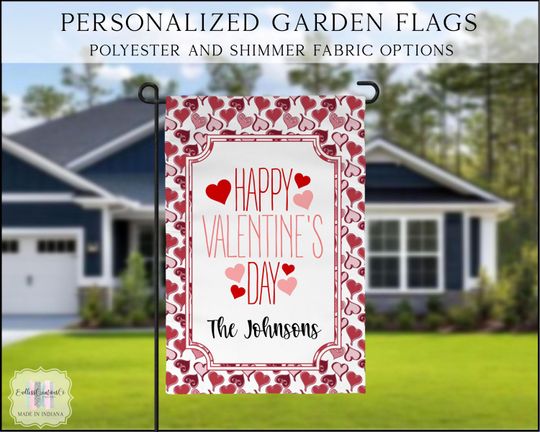 Happy Valentine's Day Garden Flag, Spring Garden Flag, Summer Garden Flag, Porch Decor, Entry Flag, Yard Decor, Housewarming Gift