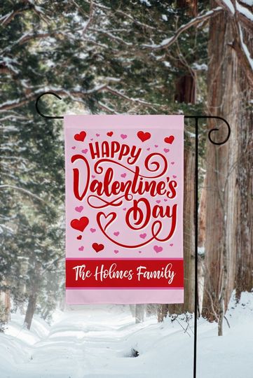 Valentine's Day Flag, Happy Valentine's Day Flag, Valentine Flag, Valentine's Day Decor, Garden Flag, Happy Valentines Day