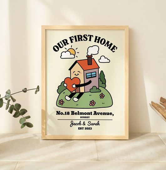 CUSTOM Home Owner Gift, Housewarming Gift, Our First Home Sign, Home Sweet Home Print, Couples Wedding Gift, Realtor Closing Gift, UNFRAMED
