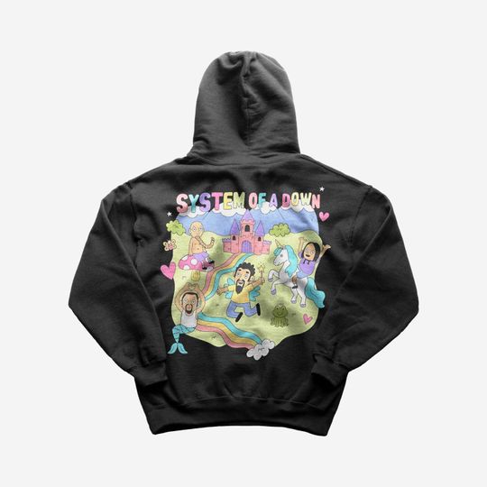 SYSTEM OF DOWN Cartoon Hoodie - Metal Music Hooded Sweatshirt - SYSTEM OF DOWN Merch - Unisex Pullover Hoodie