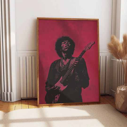 Jimi Hendrix Poster Art, Rock Music Print, Retro Concert Poster, Rock Psychedelic Room Decor, 70s Vintage Poster, Gift Rock Music Art Print