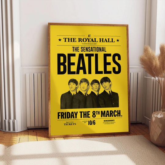 Beatles Concert Poster Wall Art, Music Retro Print, Retro Concert Poster, Classic Rock Room Decor, 70s Vintage Poster, Gift Rock Music Print