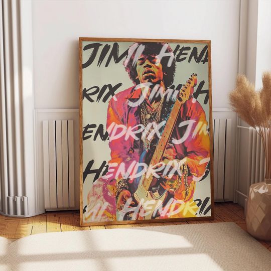 Jimi Hendrix  Wall Art, Music Print, Retro Concert Poster, Rock Psychedelic Room Decor, 70s Vintage Poster, Gift Rock Music Lover Art Print