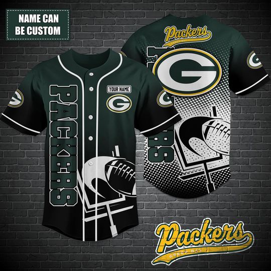 Personalized Green Bay Packers Baseball Jersey, Bay Packers Baseball Jersey